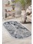 Halı Gri Cool Granit Yıkanabilir Saçaklı Oval Kesme Ince Yolluk Kilim Salon Halısı Modeli 1