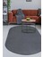 Peluş Halı Koyu Gri Cool Yıkanabilir Oval Kesme Post Yolluk Kilim Salon Halısı Modelleri 1