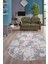 Halı Gri3 Cool Karo Yıkanabilir Oval Kesme Ince Yolluk Kilim Salon Halısı Modelleri 1