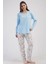 Pamuklu Kadın Büyük Beden Uzun Kol Pijama Takım , 410016 1