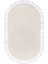 Peluş Halı Krem Cool Saçaklı Oval Post Kesme Yolluk Kilim Salon Halısı Modelleri 2