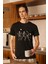 Zuno Erkek Slimfit Skeleton Dance Baskılı T-Shirt 1