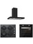 Siyah 3'lü Cam Ankastre Set (3173.6 Quadro 60+CS5429B01+BO65E1B01) 1