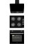 New 604 Si̇yah Cam 3'lü Ankastre Set BİNDESİT-GLS640-MFA604 1