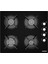 New 604 Si̇yah Cam 3'lü Ankastre Set BİNDESİT-GLS640-MFA604 3