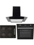 Akdeni̇z 627 Si̇yah 3'lü Ankastre Set Yeni̇ (İBER-GLS640-MFA627) 1