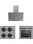 3'lü Gri Cam Ankastre Set (3481 Flam 60 GRI+CS5335S02+BO65E1S01) 1