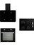 Flat Si̇yah Cam Ankastre Set 1