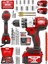 Brushless 21V 3 Ah Çelik Şanzıman 10 Pilli Çift Akülü Darbeli Şarjlı Matkap Vidalama-Kirmizi 1