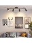 Retro SIYAH180 Derece Hareketli Modern Spor 4 Lü LED Spot Avize Beyaz Ampullü 1