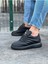 J094 Bağcıklı Ortopedik Taban Erkek Sneaker Günlük Ayakkabı St Siyah 1