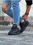 J094 Bağcıklı Ortopedik Taban Erkek Sneaker Günlük Ayakkabı St Siyah 3