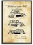 Vintage Cars Pattent 50*70 Çerçeveli Pano Set 2