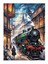 Buharlı Tren ve Istasyon Mdf Poster 25CMX 35CM 25X35 cm 1