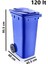 SY-6505 Tekerlekli Kapaklı Plastik Çöp Konteyneri 120 Lt Mavi 2