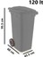 SY-6505 Tekerlekli Kapaklı Plastik Çöp Konteyneri 120 Lt Gri 2