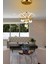 Luxury LED Avize Kumandalı 3 Renk Modern Sarkıt Kristal Taşlı LED Avize Gold Sarı 3