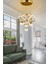 Luxury LED Avize Kumandalı 3 Renk Modern Sarkıt Kristal Taşlı LED Avize Gold Sarı 5