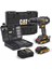 DX12SET 18VOLT/2.0AH Li-Ion Çift Akülü Kömürsüz Profesyonel Şarjlı Darbeli Matkap + DA01903 201 Parça Delme/vidalama Uç Seti 1