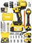 Brushless 21V 3 Ah Çelik Şanzıman 10 Pilli Çift Akülü Darbeli Şarjlı Matkap Vidalama-Sari 2