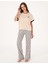 Kadın Bej Kısakollu Pijama Takımı 50318970-VR011 1