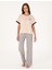 Kadın Bej Kısakollu Pijama Takımı 50318970-VR011 4