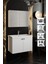 Mimoza 80 cm Mdf,lavabolu,aynalı Banyo Dolabı Seti,seramik Lavabo Dahil Beyaz Mdf 1