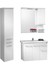 Perge 85 cm Beyaz Banyo Dolabı Takımı ve Boy Dolabı 1