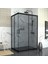 Black Ri̇gel 6mm Füme Cam Dikdörtgen Duşakabin 90X130 cm 1
