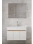 Beyaz 80 cm Mdf Ayna Dolaplı-Seramik Lavabolu Banyo Dolabı 3