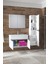 Esen Beyaz (65+35) 100 cm Ayna Dolaplı Boy Dolaplı Mdf Banyo Dolabı Seti 2