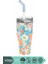 590ML Desenli Pipetli/pipetsiz Çift Kullanım Tumbler Kahve Bardağı/mug Paslanmaz Çelik Termos Flower 1