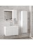 Estella-Oa Beyaz 80 cm + 35 cm Mdf-Aynalı Boy Dolaplı-Lavabolu Banyo Dolabı 1