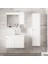 Estella-Oa Beyaz 80 cm + 35 cm Mdf-Aynalı Boy Dolaplı-Lavabolu Banyo Dolabı 3