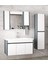 Estella 100+35 (135 ) cm Mdf-Boy Dolaplı Aynalı Seramik Lavabolu Banyo Dolabı Takımı 1