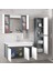 Estella 100+35 (135 ) cm Mdf-Boy Dolaplı Aynalı Seramik Lavabolu Banyo Dolabı Takımı 2