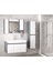 Estella 100+35 (135 ) cm Mdf-Boy Dolaplı Aynalı Seramik Lavabolu Banyo Dolabı Takımı 5