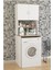AE-2042 Solo Çamaşır Makinesi Dolabı, Banyo Dolabı, 4 Raflı, Kapaklı, Beyaz Dolap 1