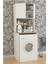AE-2042 Solo Çamaşır Makinesi Dolabı, Banyo Dolabı, 4 Raflı, Kapaklı, Beyaz Dolap 2