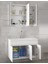 Beyaz 100 cm Mdf-Aynalı Seramik Lavabolu Banyo Dolabı Takımı 2