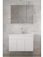 Beyaz 100 cm Mdf-Aynalı Seramik Lavabolu Banyo Dolabı Takımı 3