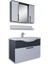 Eko 80 cm Mdf Banyo Dolabı Seti Antrasit Beyaz 1