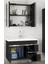 Viosen-Ea Siyah-Gri 80 cm Çekmeceli Mdf-Aynalı Lavabolu Banyo Dolabı Takımı 2