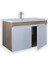Tokyo 65 cm Mdf Banyo Lavabolu Alt Dolap Kafkas Meşe - Beyaz 2
