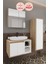 Lale Beyaz 80 cm %100 Mdf Lavabolu Banyo Dolabı + Aynalı Dolap+ Boy Dolabı 1