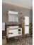 Lale Beyaz 80 cm %100 Mdf Lavabolu Banyo Dolabı + Aynalı Dolap+ Boy Dolabı 3