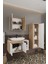 Lale Beyaz 80 cm %100 Mdf Lavabolu Banyo Dolabı + Aynalı Dolap+ Boy Dolabı 4