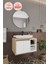 Banyo Gül Beyaz 70 cm Banyo Dolabı Ayna Lavabo 1