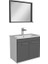 Rubino Banyo Dolabı Beyaz - Antrasit 60 cm 3