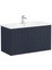 Root Groove 100 cm Lacivert Kapaklı Banyo Dolabı Alt Modül Lavabo 1